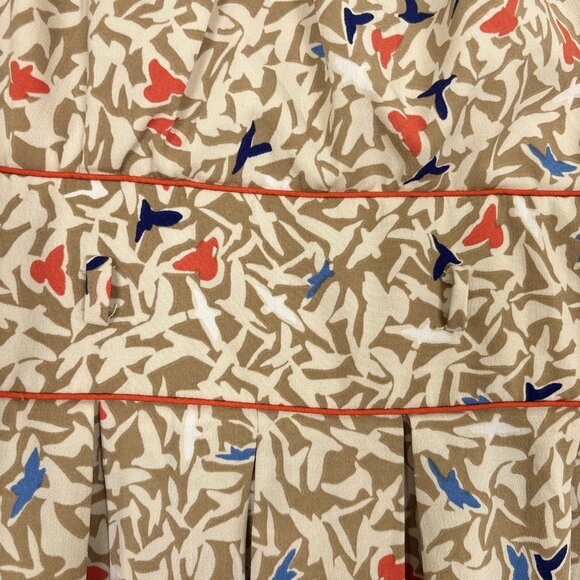 Teeze Me Fit & Flare Sleeveless Dress Juniors Size 7 Beige Whimsical Bird Print - Picture 7 of 16